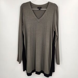 J. Jill Wearever Collection Long Sleeve V Neck Top Womens Size Large Tall Slinky